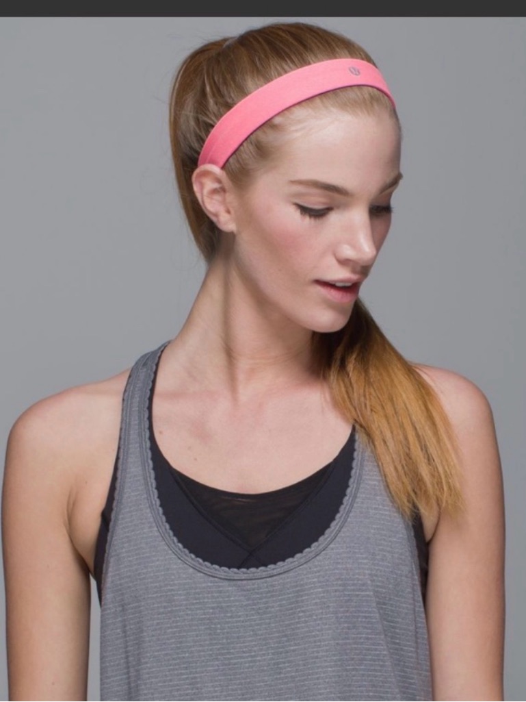 Lululemon Cardio Cross Trainer Headband, Heathered Neon Pink, Coral